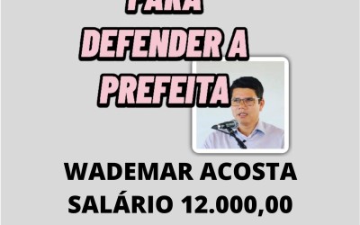 Presidenta Câmara Municipal Juscinel Claro Dino nomeia  A ESPOSA DO SECRETARIO DE GOVERNO Wademar Acosta  “CARGO COMISSIONADO”  Lucilene Jara Lopes Acosta com salário 5.000,00