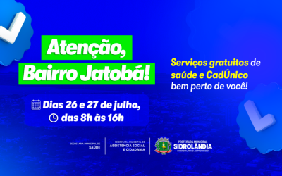 Serviços de cadastramento no CadÚnico e saúde serão oferecidos no Bairro Jatobá pela Prefeitura de Sidrolândia