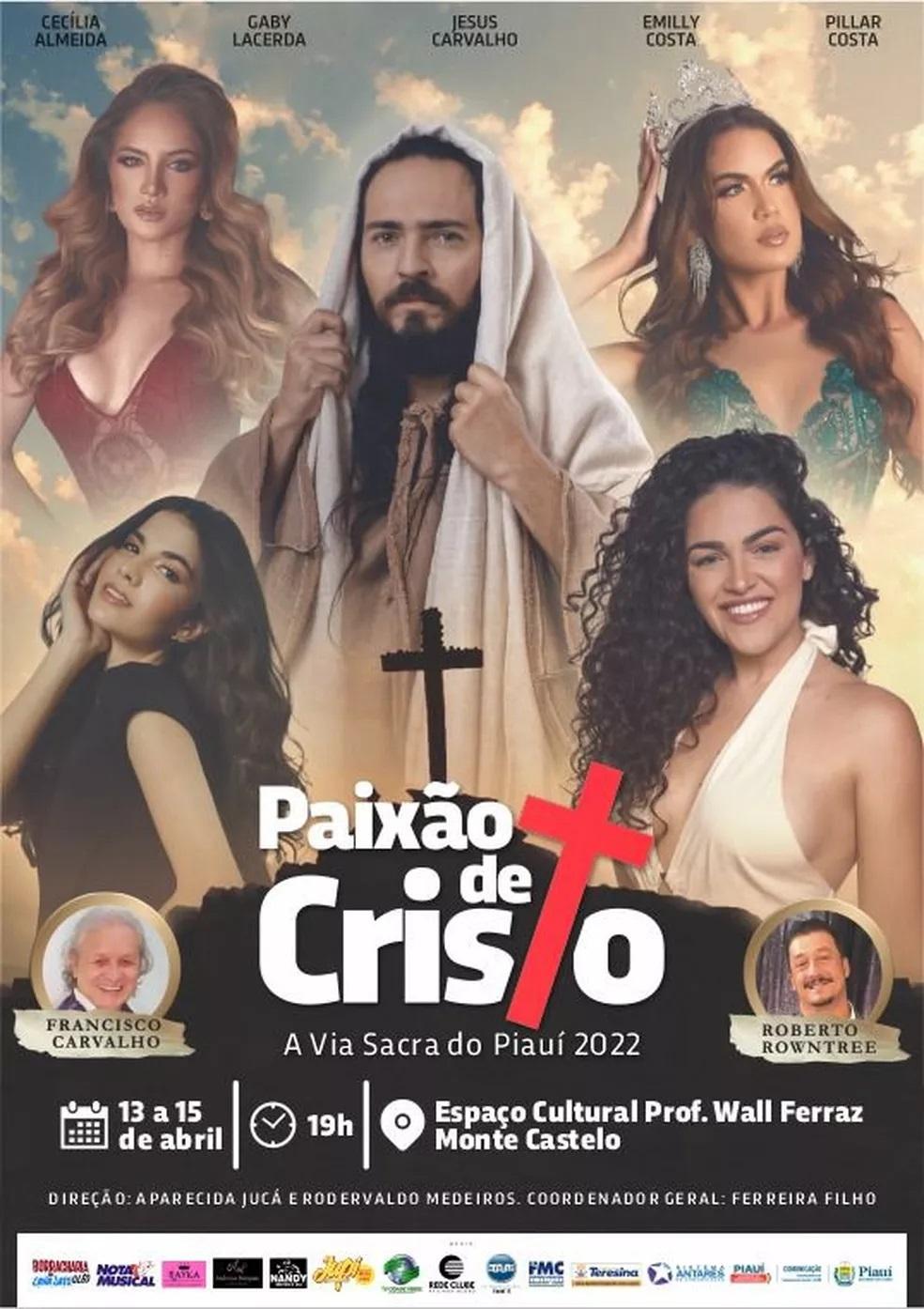 Cartaz da Paixão de Cristo com Jesus entre mulheres com roupas decotadas gera polêmica Cartaz da Paixão de Cristo com Jesus entre mulheres com roupas decotadas gera polêmica