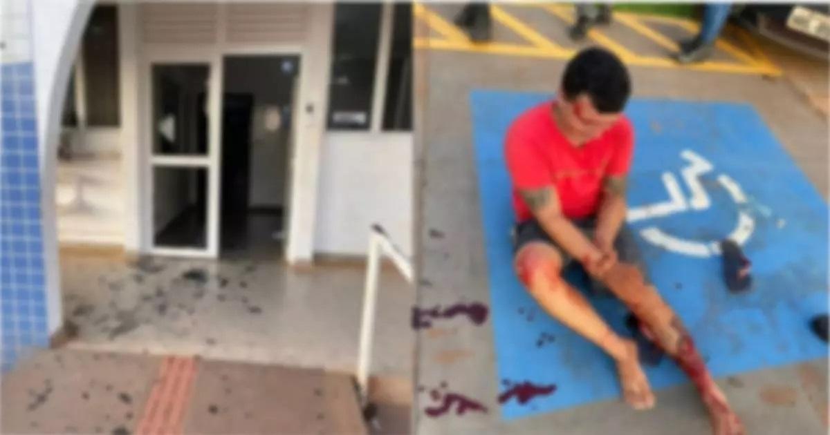 Criminoso tenta fugir de delegacia  em Sidrolândia ,e fica ferido ao quebrar porta de vidro