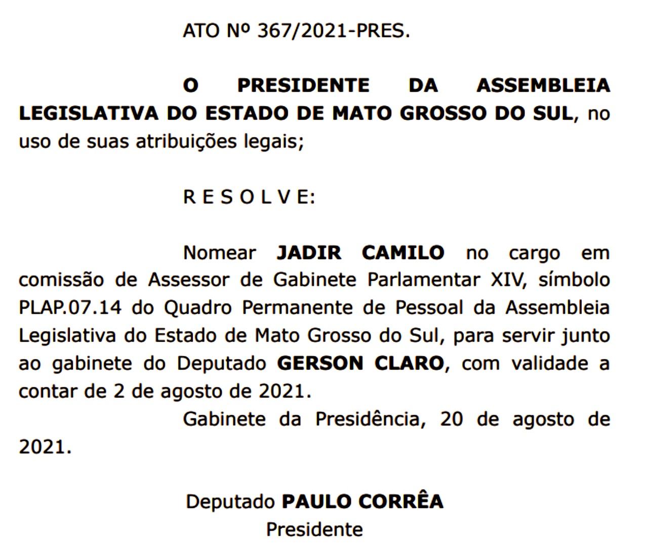 Irmão de VANDA CAMILO é nomeado no gabinete de GERSON CLARO Irmão de VANDA CAMILO é nomeado no gabinete de GERSON CLARO