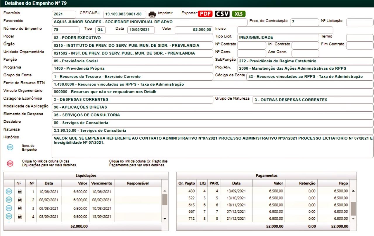 SIDROLÂNDIA: contratos com ESCRITÓRIOS DE ADVOCACIA somam R$ 322.000,00 na PREVILÂNDIA SIDROLÂNDIA: contratos com ESCRITÓRIOS DE ADVOCACIA somam R$ 322.000,00 na PREVILÂNDIA