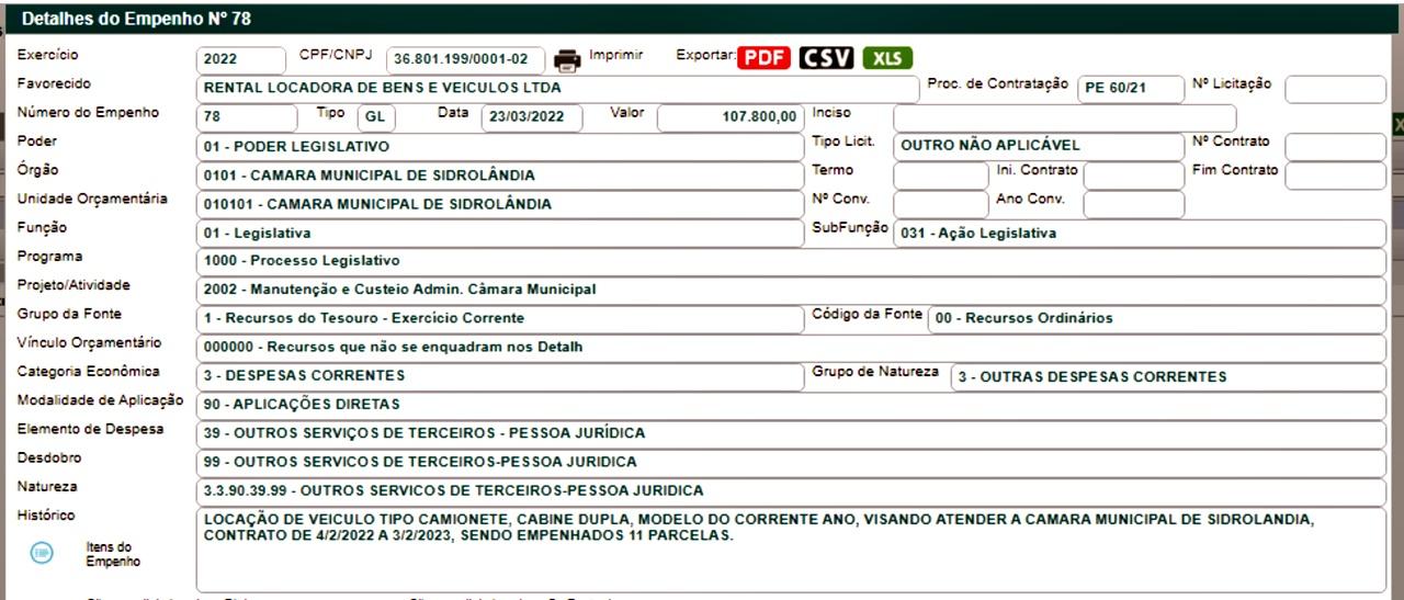 Câmara  de Sidrolândia gasta mais de R$ 117 mil reais com locação de 01 carro  Câmara  de Sidrolândia gasta mais de R$ 117 mil reais com locação de 01 carro