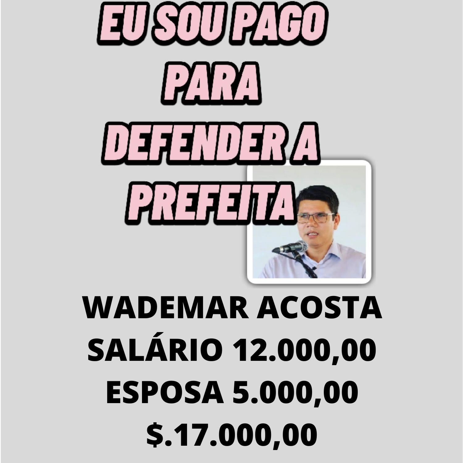 Presidenta Câmara Municipal Juscinel Claro Dino nomeia  A ESPOSA DO SECRETARIO DE GOVERNO Wademar Acosta  “CARGO COMISSIONADO”  Lucilene Jara Lopes Acosta com salário 5.000,00 Presidenta Câmara Municipal Juscinel Claro Dino nomeia  A ESPOSA DO SECRETARIO DE GOVERNO Wademar Acosta  “CARGO COMISSIONADO”  Lucilene Jara Lopes Acosta com salário 5.000,00