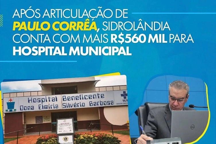 Cris Fiúza articula convênio com dep. Paulo Corrêa no valor de 560.000,00 para o hospital beneficente Dona Elmiria Silvério Barbosa. Cris Fiúza articula convênio com dep. Paulo Corrêa no valor de 560.000,00 para o hospital beneficente Dona Elmiria Silvério Barbosa.
