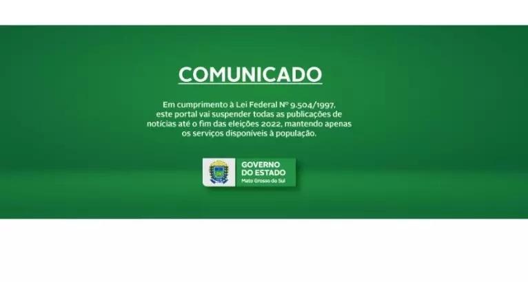 Secretarias do Governo de MS suspendem publicação de notícias para cumprir Lei Eleitoral Secretarias do Governo de MS suspendem publicação de notícias para cumprir Lei Eleitoral