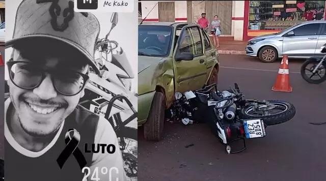 Motociclista morre após colidir contra carro que tentava fazer conversão  Motociclista morre após colidir contra carro que tentava fazer conversão