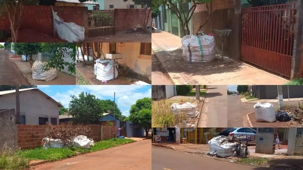 Sacos de lixo gigantes espalhados pelas ruas revoltam moradores de Sidrolândia Sacos de lixo gigantes espalhados pelas ruas revoltam moradores de Sidrolândia