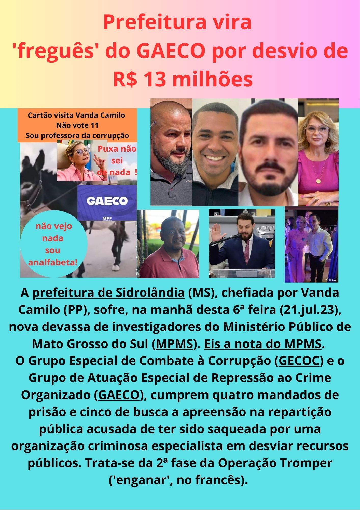 Gaeco cumpre mandados em Sidrolândia Gaeco cumpre mandados em Sidrolândia