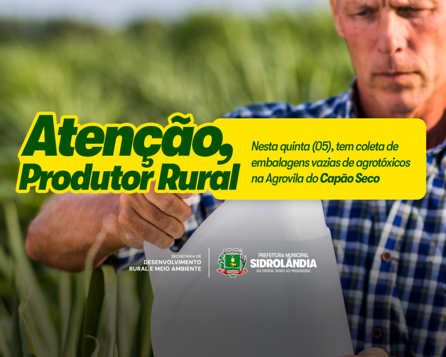 Ação ambiental em Sidrolândia facilita devolução de embalagens de agrotóxicos na Agrovila do Capão Seco Ação ambiental em Sidrolândia facilita devolução de embalagens de agrotóxicos na Agrovila do Capão Seco