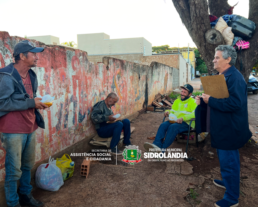 Com frio intenso, Prefeitura de Sidrolândia garante sopa quente, cobertores e abrigo para pessoas em situação de rua