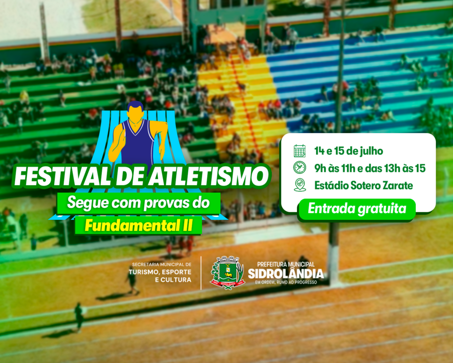 12/07/2025 às 15:00, Atualizado em 11/07/2025 às 17:41  Festival de Atletismo continua com participação dos estudantes do Fundamental II Comunicação, 12/07/2025 às 15:00, Atualizado em 11/07/2025 às 17:41  Festival de Atletismo continua com participação dos estudantes do Fundamental II Comunicação,