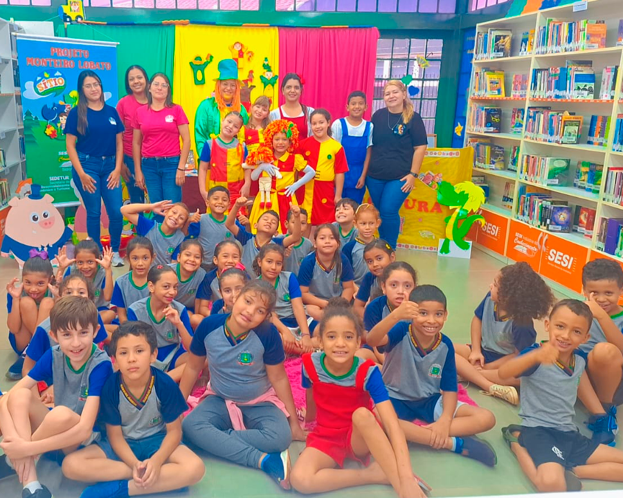 Alunos da Escola Valério Carlos da Costa encerram projeto de leitura com visita à Biblioteca do Sesi